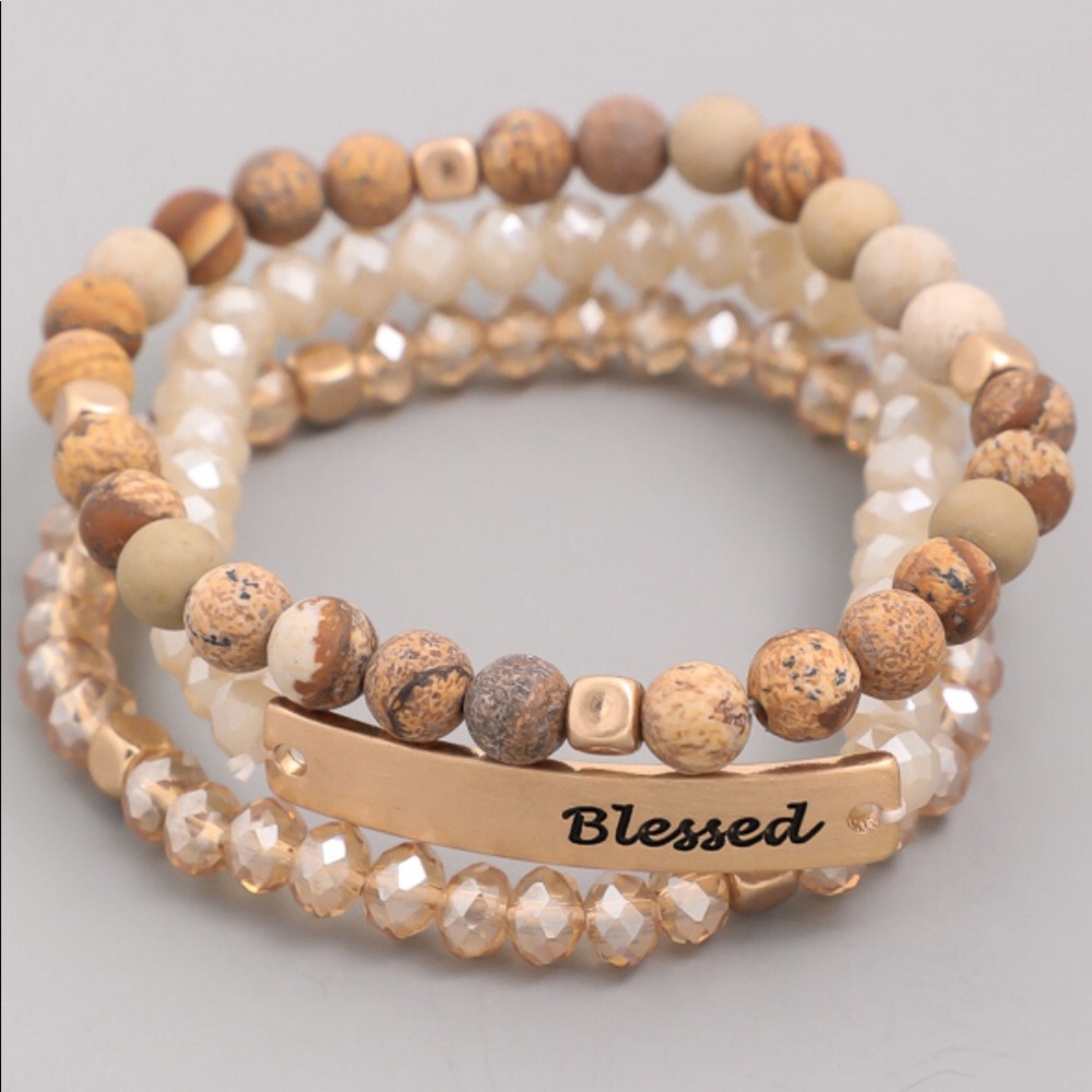 “I’m Blessed” Triple Bracelet